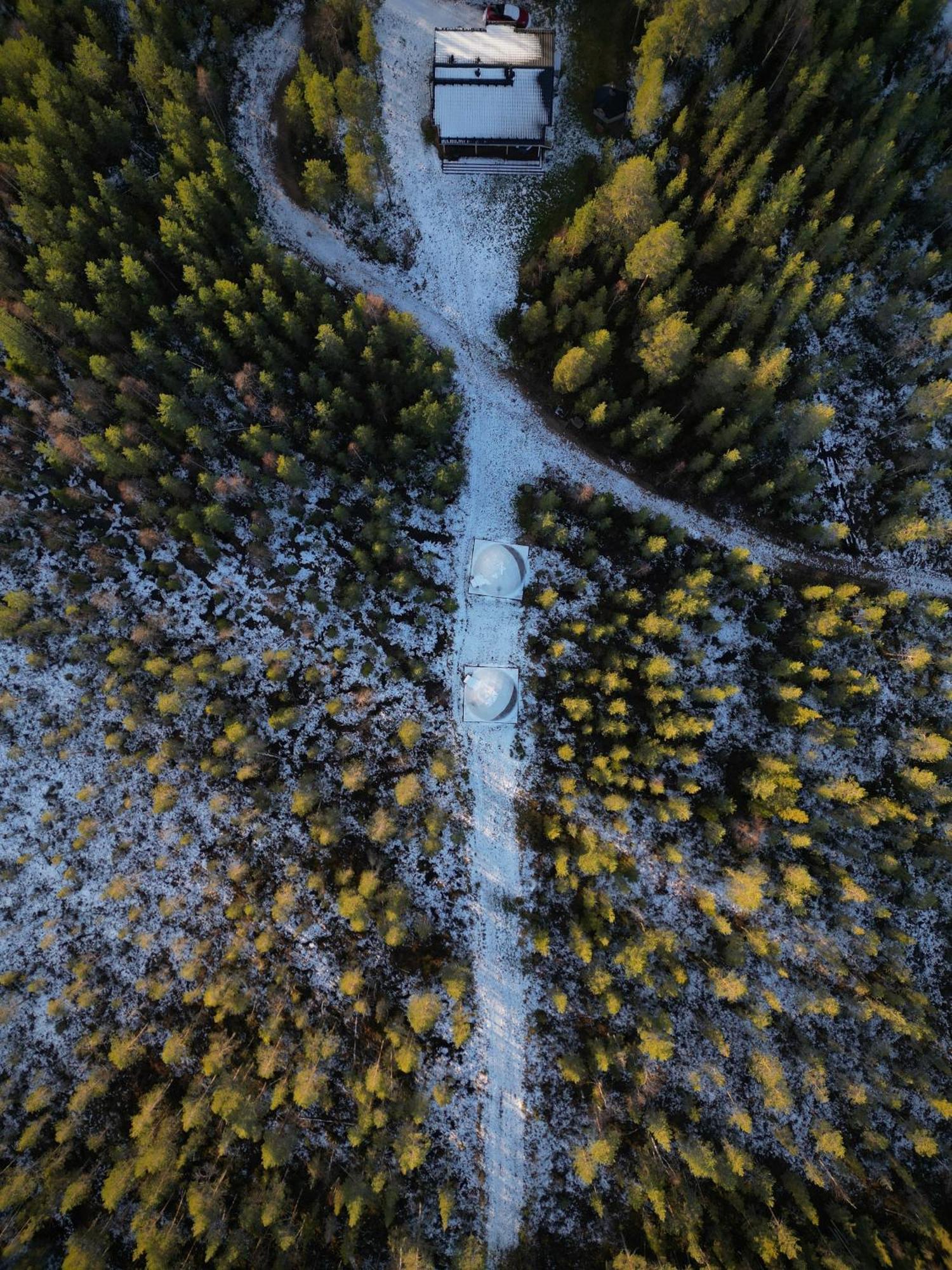 Aurora Igloo Fireplace-Heated Tents In A Secret Forest With Private Jacuzzi And Shared Sauna Bathroom And Dog Friendly Rovaniemi Exterior foto