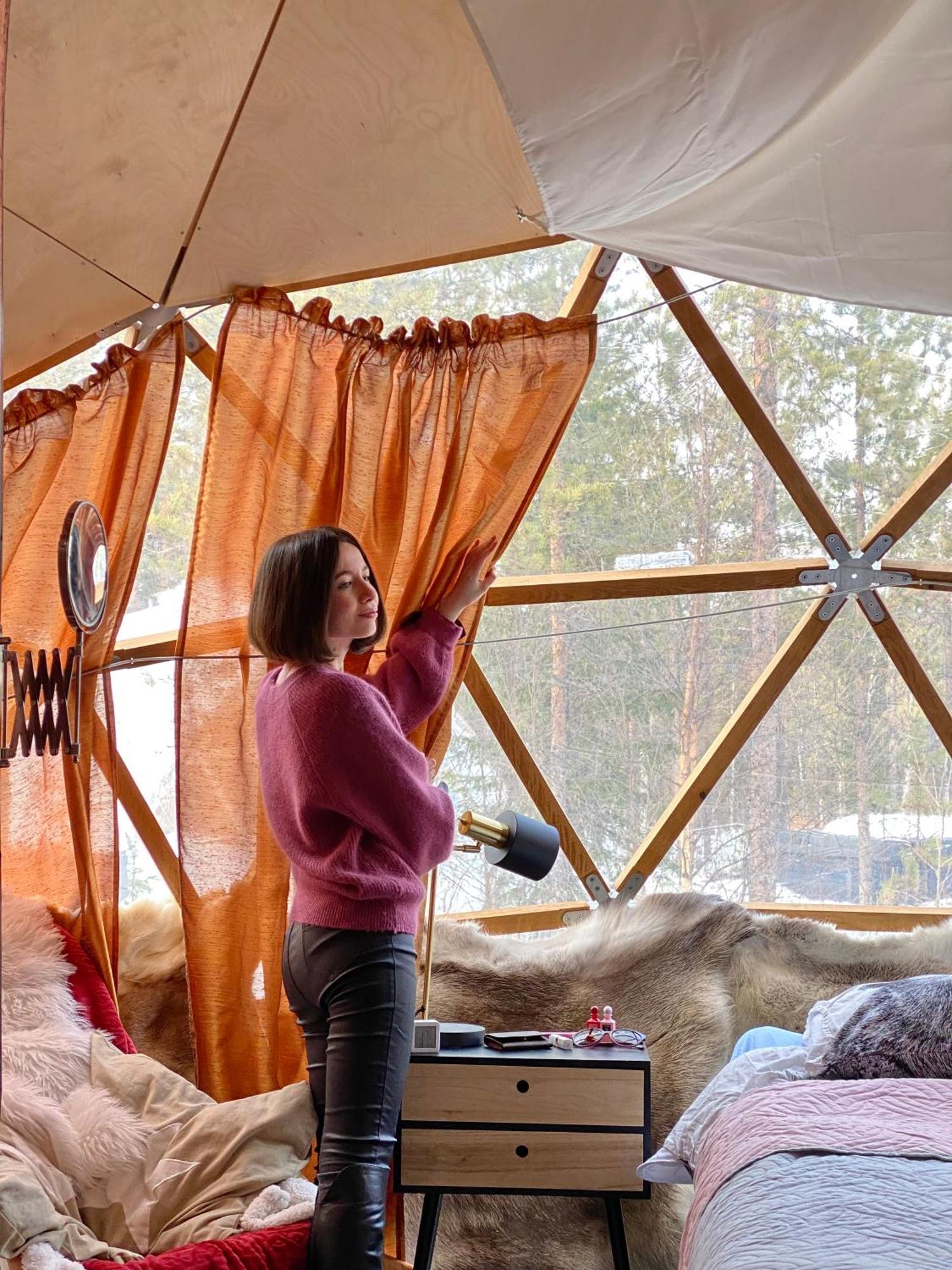 Aurora Igloo Fireplace-Heated Tents In A Secret Forest With Private Jacuzzi And Shared Sauna Bathroom And Dog Friendly Rovaniemi Exterior foto